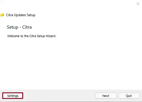 Welcome to Citra updater setup wizard