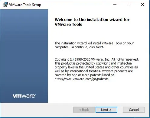 Welcome to VMware tools setup