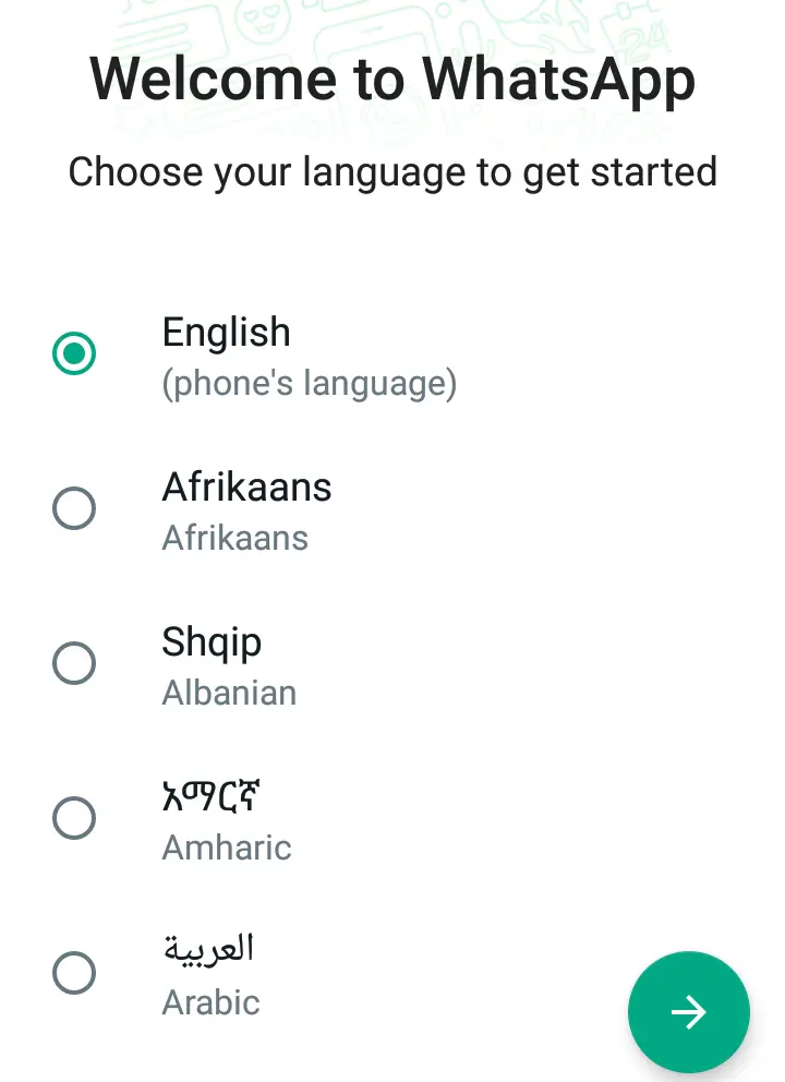 Welcome to WhatsApp language