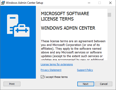 Welcome to Windows admin center