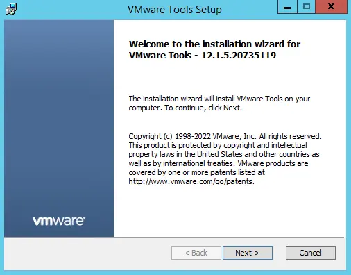 Welcome to vmware tools setup