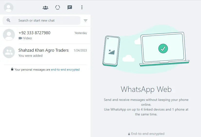 WhatsApp Web connected