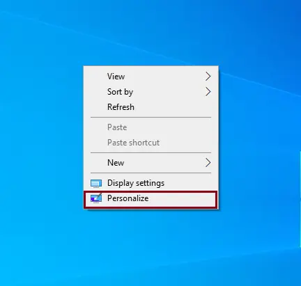 Windows 10 desktop personalize