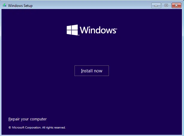 Windows 11 setup install now