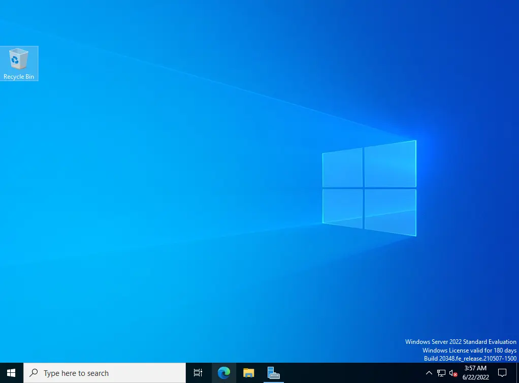Windows Server 2022 desktop