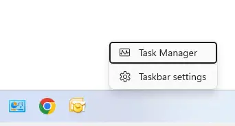 Windows bar right-click