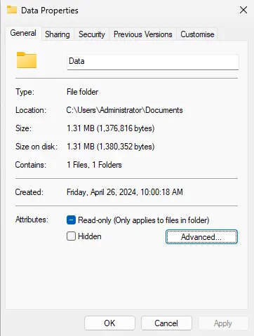 Windows folder properties