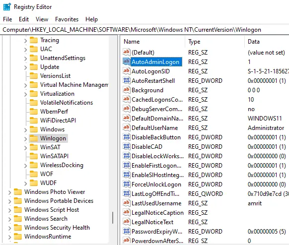 Windows registry