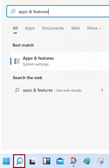 Windows search bar