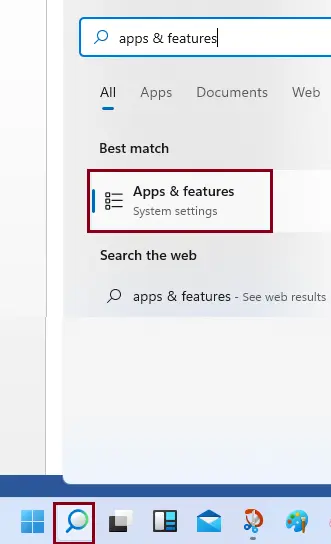 Windows search button