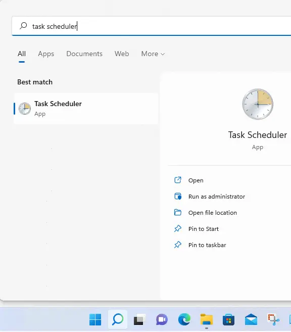 Windows search task scheduler