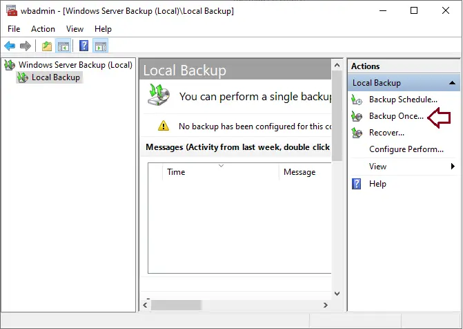 Windows server backup