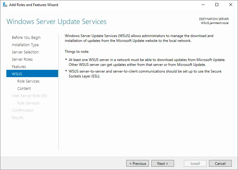 Windows server update services