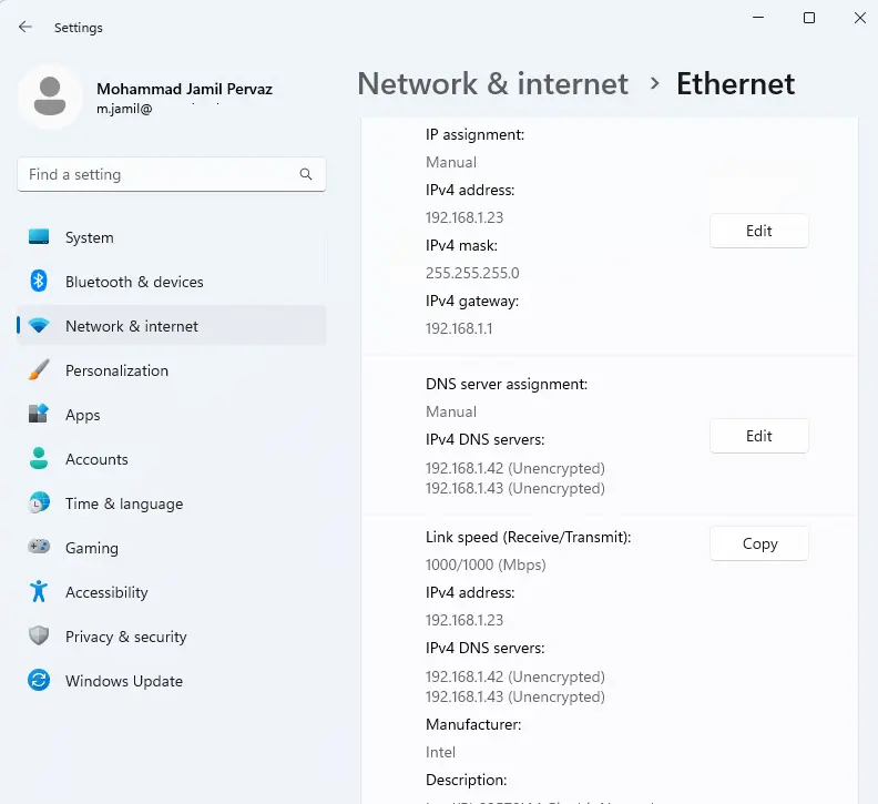 Windows settings network & internet