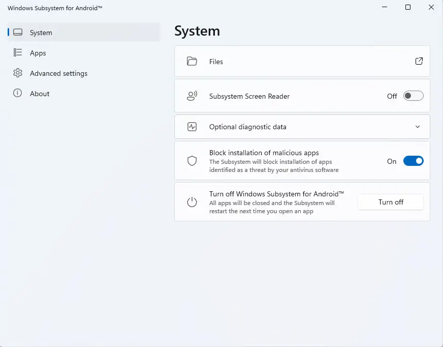 Windows subsystem for android