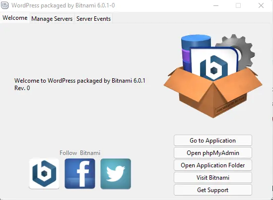 WordPress packaged by Bitnami