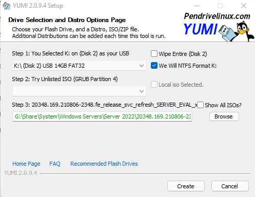 YUMI multiboot USB creator