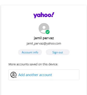 Yahoo account info