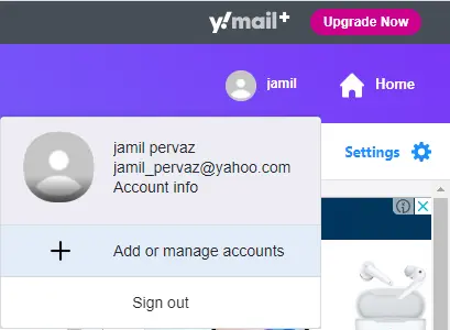 Yahoo account