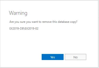 You want to remove database copy