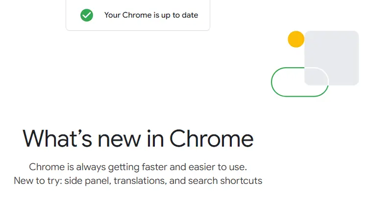 Your Chrome is up to date