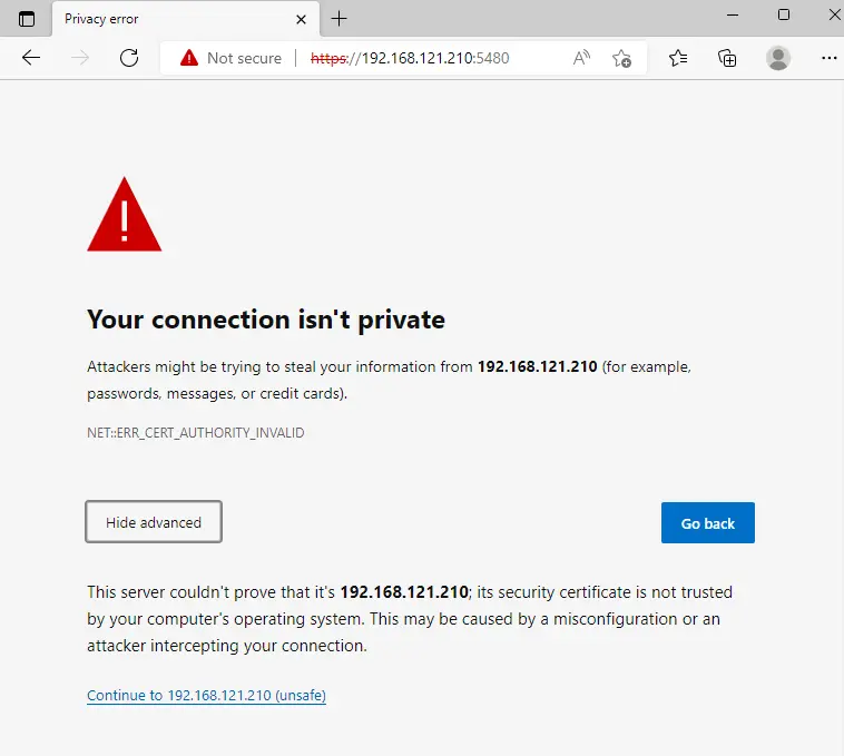 Your connection isn’t private