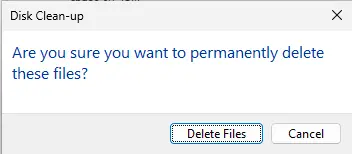 disk clean-up delete files