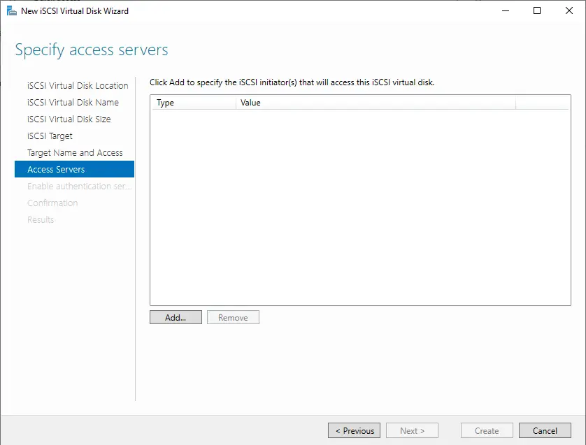 iSCSI virtual disks access servers