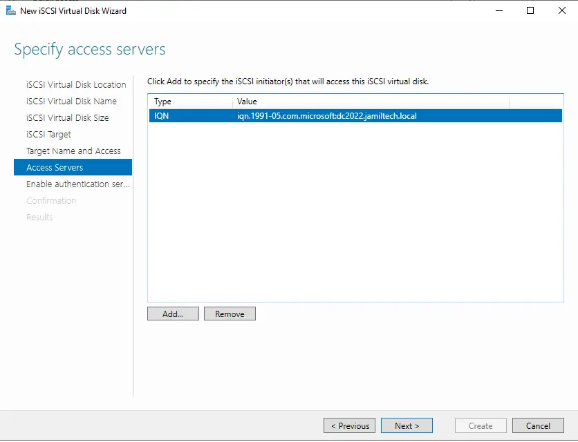 iSCSI virtual disks access servers