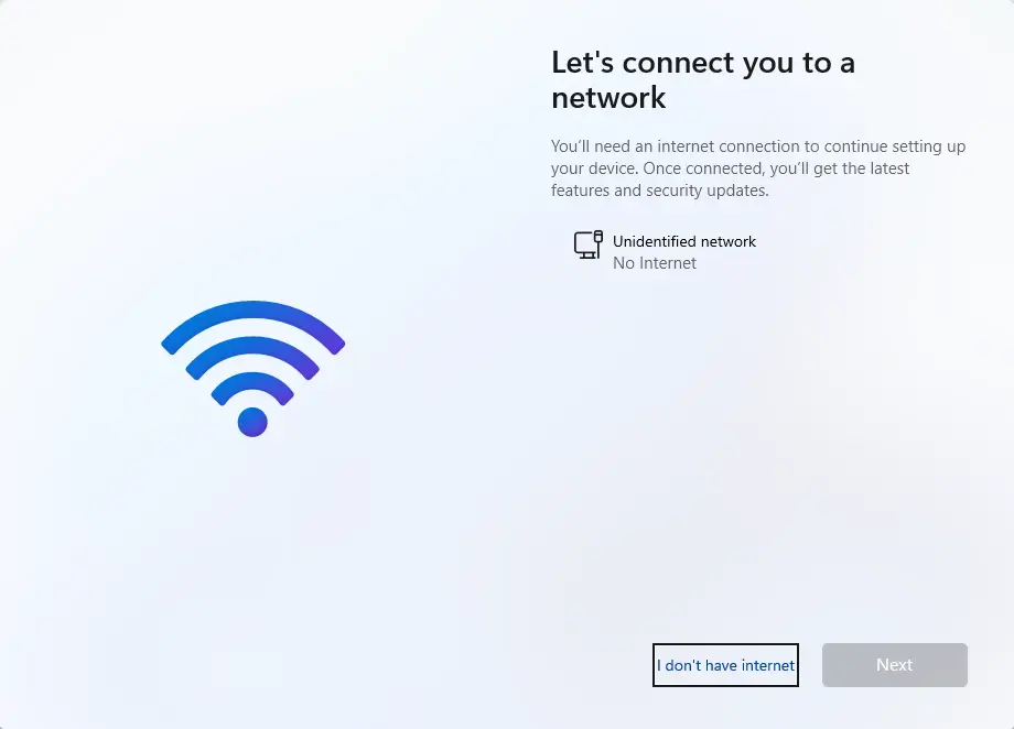 let’s connect you to a network