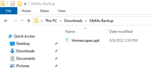 memuplay apk file path