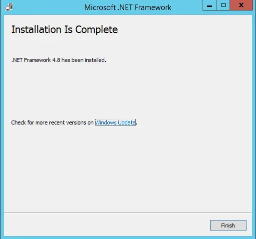 .net framework 4.8 has been installed