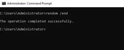 rendom /end command