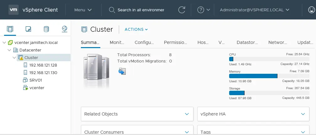 vSphere client