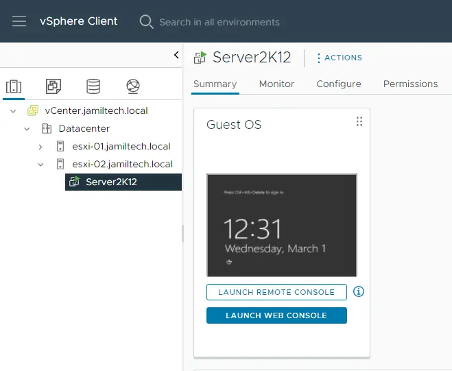 vSphere client